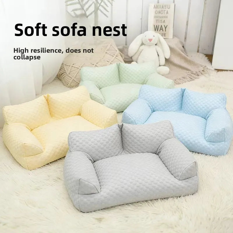 Pet Ice Silk Sofa Bed for Small Medium Large Dogs Cats Washable Dog Bed Breathable Cat Nest Comfortable Sleeping Kennel Supplies