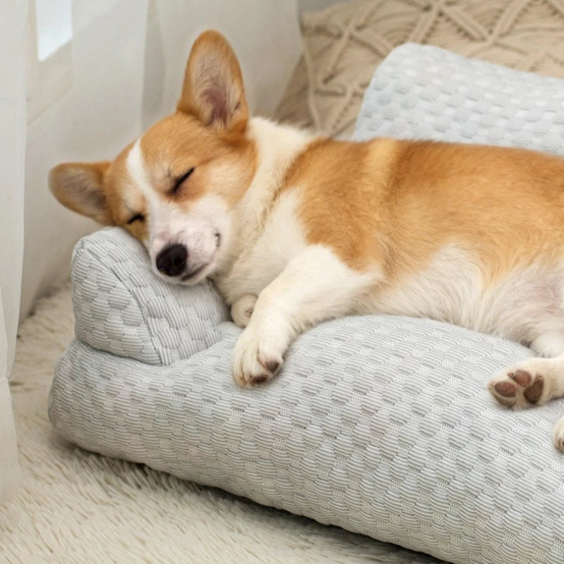 Pet Ice Silk Sofa Bed for Small Medium Large Dogs Cats Washable Dog Bed Breathable Cat Nest Comfortable Sleeping Kennel Supplies
