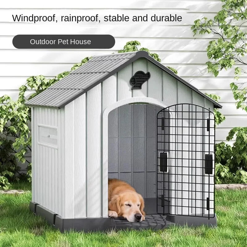 Hoopet Dog House Outdoor All-Season Suitable Large Dog Cage, Rainproof And Cold-Proof, Dog Sleeping Bed Outdoor Dog House, Dog H