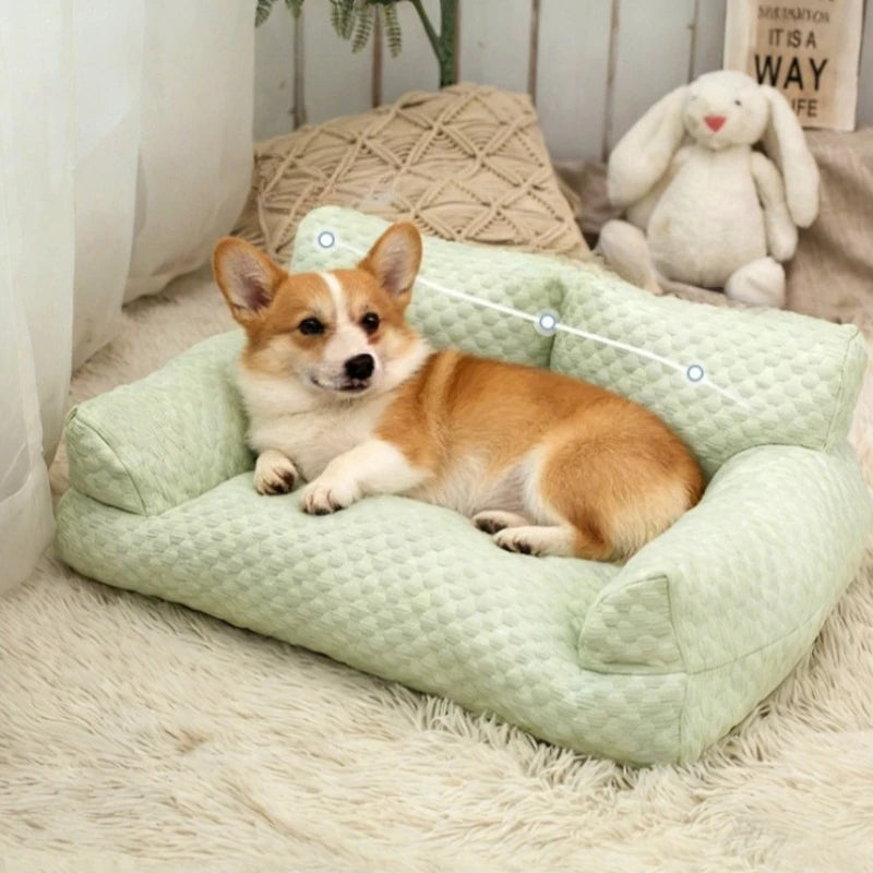 Pet Ice Silk Sofa Bed for Small Medium Large Dogs Cats Washable Dog Bed Breathable Cat Nest Comfortable Sleeping Kennel Supplies